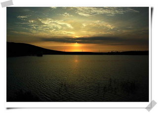 七美水庫的夕陽照片