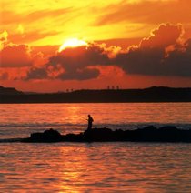 澎湖夕陽、拍攝者：李信男
