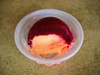 秀鳳姐仙人掌冰，外層是仙人掌冰沙，內層是哈密瓜冰淇淋