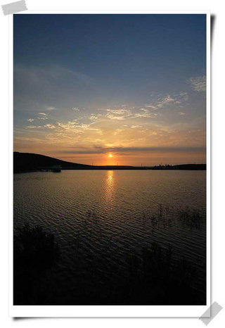 七美水庫的夕陽照片